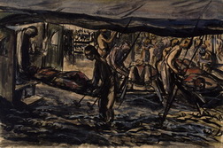 Removal Of Wounded From Reception Tent