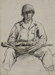 Soldier Holding a Rifle