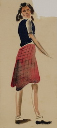 Woman in Red Skirt I