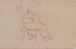 Sketch of Soldier Sitting in Chair