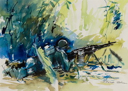 Machine Gunner in Late Afternoon