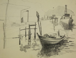 Fishing Boats Along Pier