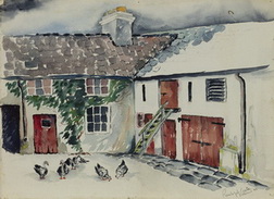 Irish Courtyard with Poultry