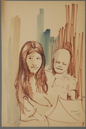 Young Vietnamese Woman And Child