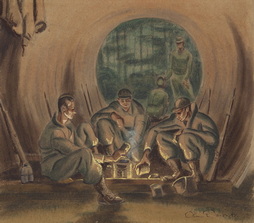 Cooking Rations In A Nissen Hut