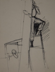 Sketch of Soldier Climbing Pole