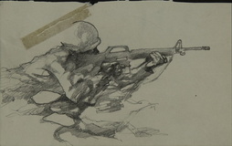 Sketch of Soldier with M16