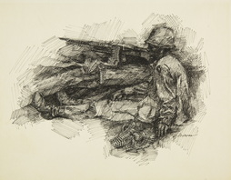 Machine Gunner At Rest