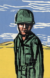 Soldier In The Desert - 4 Green Prints