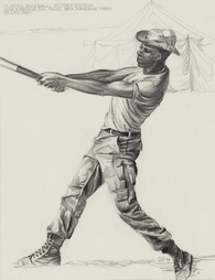 Soldier Playing Baseball