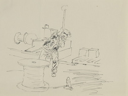 Sketch of Man Wielding Mallet