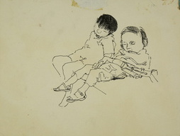 Sketch of Sleeping Children on C-130