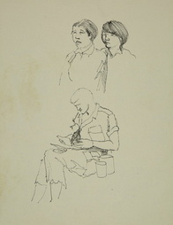 Sketches of Soldier Reading and...