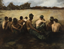 Nine Seated Infantrymen