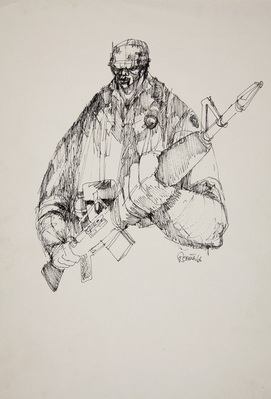 Cartoon, Soldier with M16