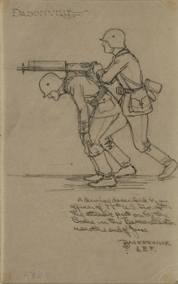 German Soldier Fires A Gun Supported By Another