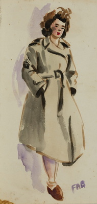 WAC in Belted Overcoat