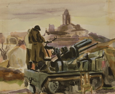 Anti-Aircraft Guns at San Cervaro Overlooking Cassino