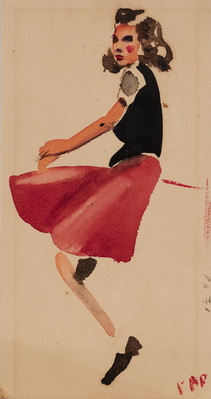 Woman in Red Skirt III