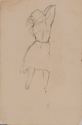 Sketch of Woman in Bra and Slip