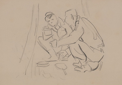 Sketches of Soldiers Eating