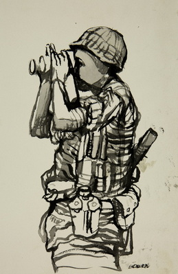 Soldier with Binoculars