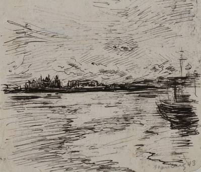 View of the Thames River with Boats, London