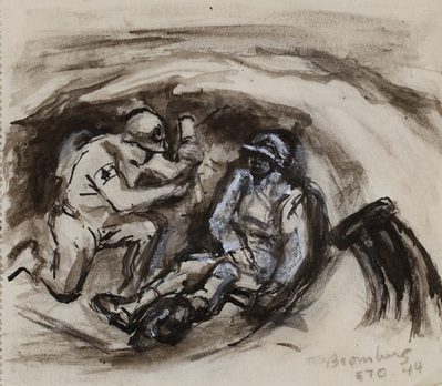 Transfusion, Helping a Wounded Soldier, Omaha Beach