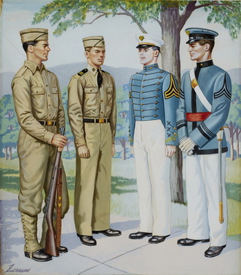 U.s. Army Uniforms, Four Cadets