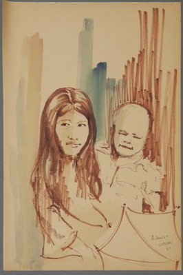 Young Vietnamese Woman And Child