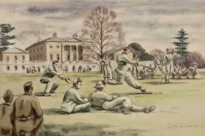 Baseball On The Manor House Lawn