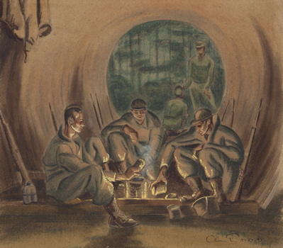 Cooking Rations In A Nissen Hut