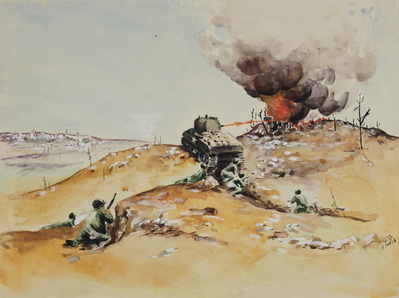 Tank Firing on Hill