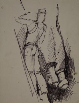 Sketch of Soldiers on Ladders