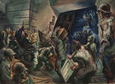 Unloading Men And Supplies From An LST