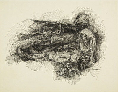 Machine Gunner At Rest