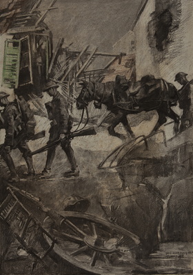 Three Soldiers with Horse