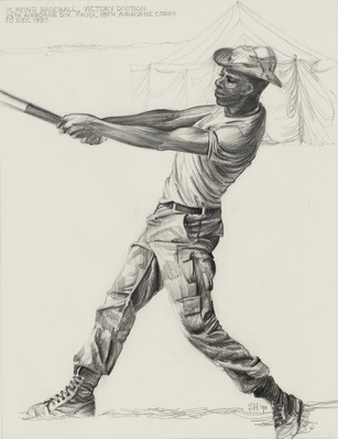 Soldier Playing Baseball