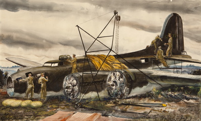 B-17 Salvage After Belly Landing