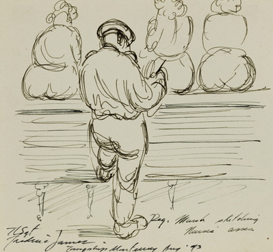 Reginald Marsh Sketching Nurses' Asses