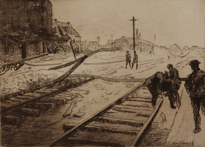 Railroad Tracks at Waoreghem, Belgium