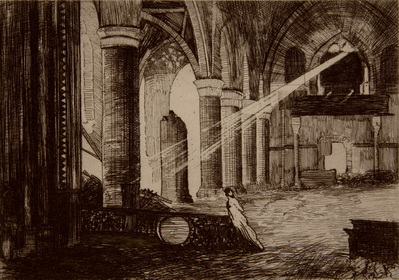 Interior Of Ruined Church At Bevere, Belgium