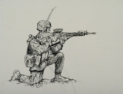 Untitled (Kneeling Marine aims their rifle)