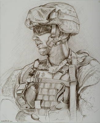 Untitled (Portrait of a Marine wearing sunglassess)