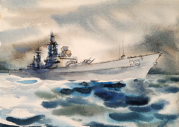USS Bainbridge at Sea