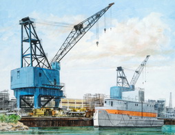 Boat and Loading Crane