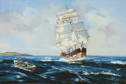 Three Master Frigate Under Sail