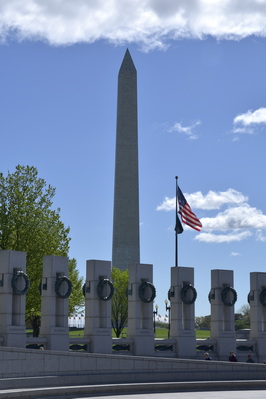 World War II Memorial with Washington Monument in distance